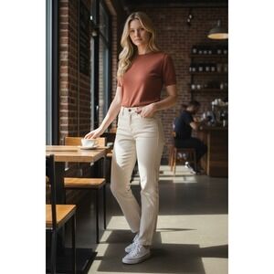 Sanctuary Denim NWOT Cream Beige Straight Leg Jeans Size 28x28 Classic $129